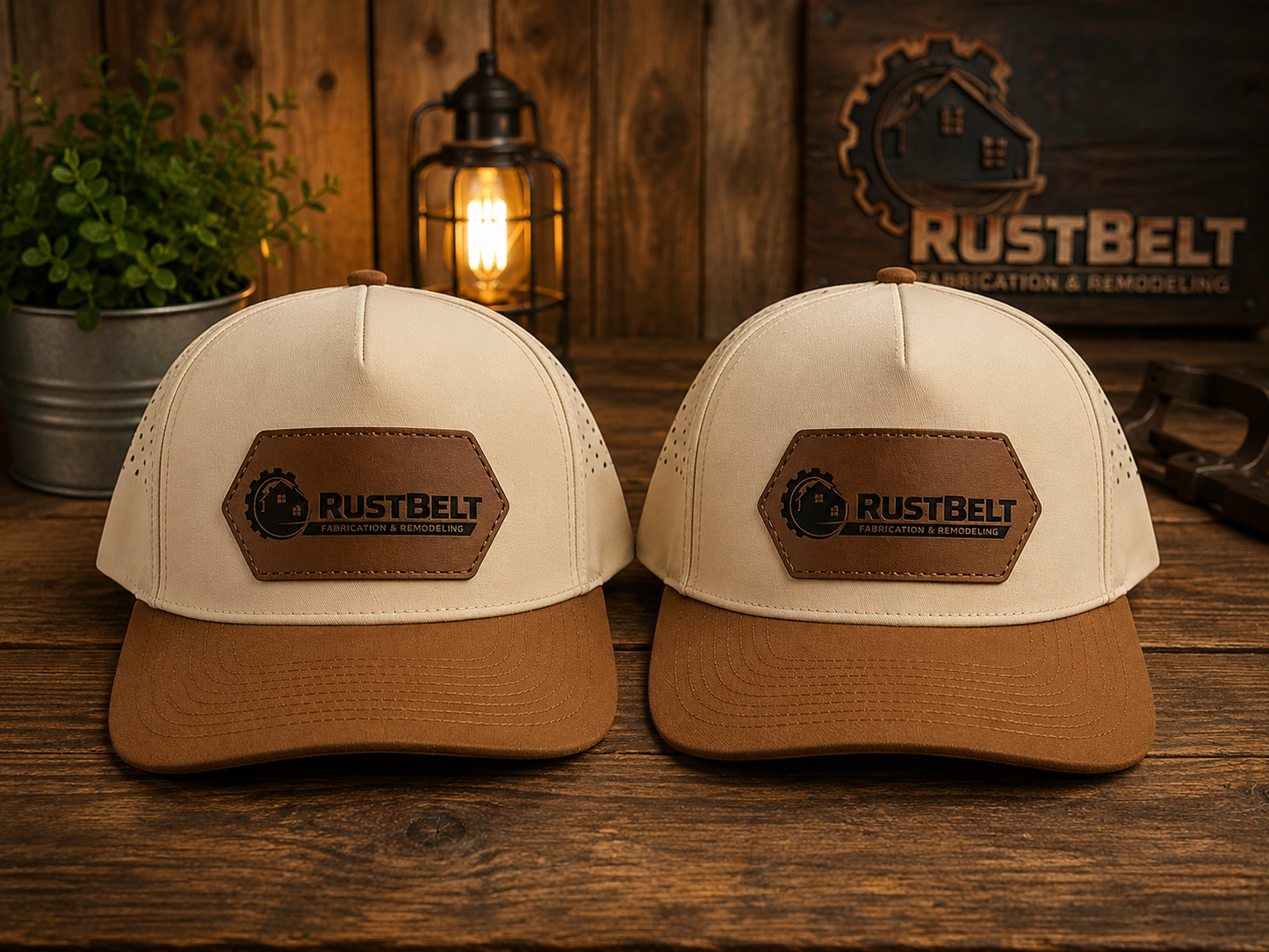 Custom Business Logo Leather Patch Hats