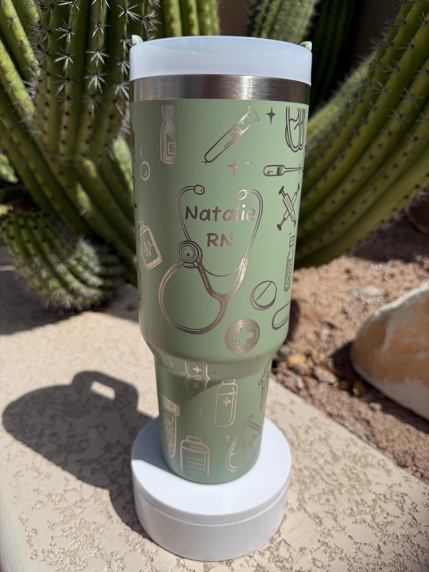 Nurse Tumbler Engraved Medical Drinkware Healthcare Worker Gift Registered Nurse Practitioner Appreciation Present Nursing Student