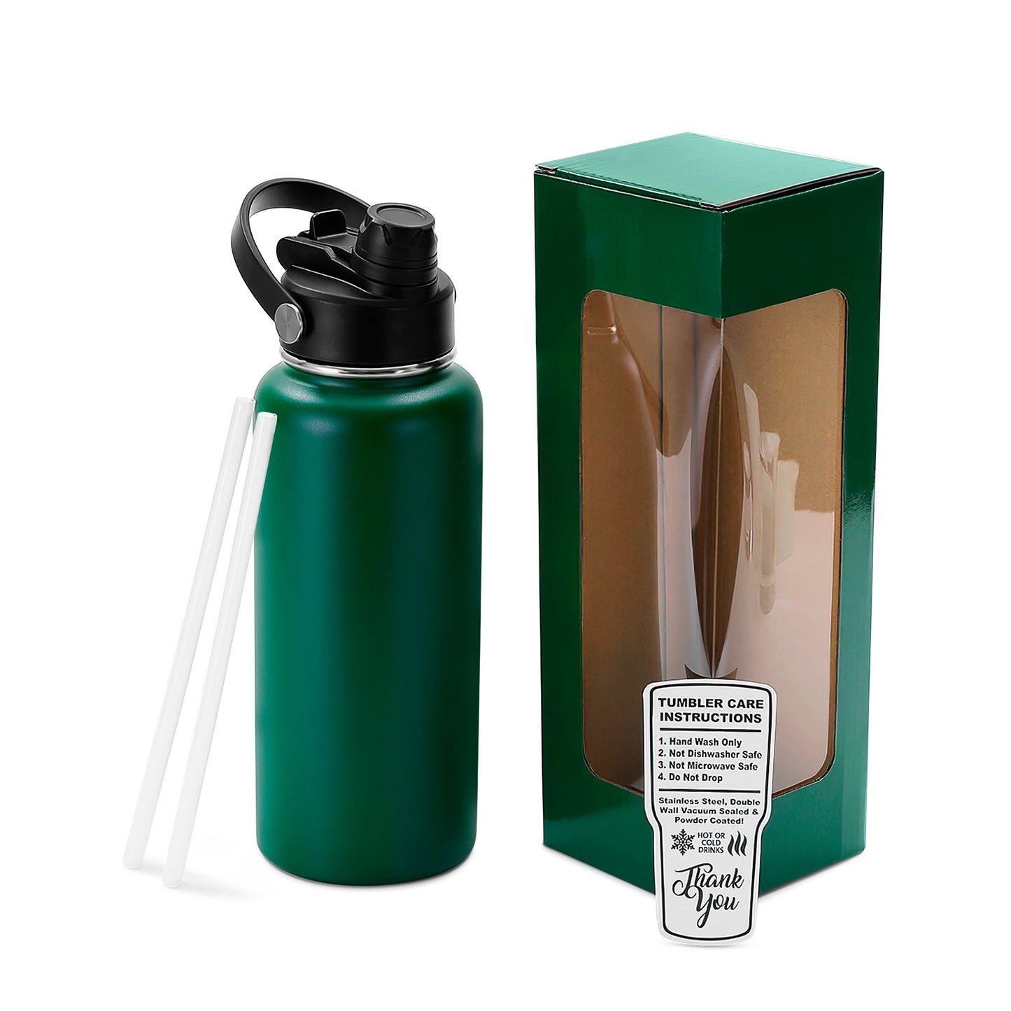 32oz Water Bottle (Hydro Water Bottle with Dual Sport Lid)