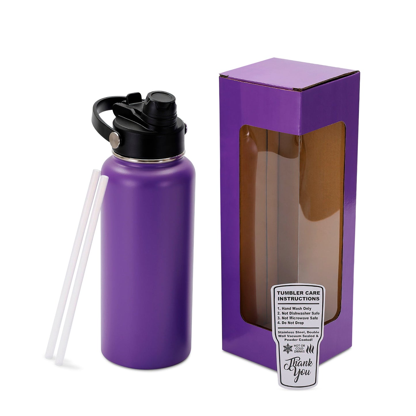 32oz Water Bottle (Hydro Water Bottle with Dual Sport Lid)